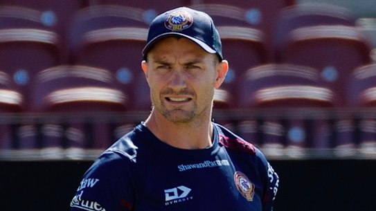 Kieran Foran on his first day as Manly coach.