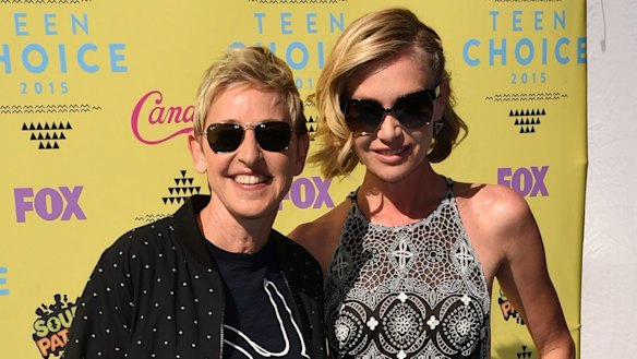 Portia de Rossi, right, pictured with her wife Ellen DeGeneres.
