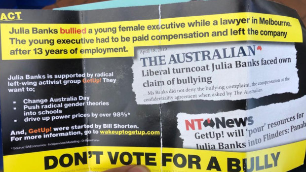 Rather than referring to claims of bullying, the Advance Australia flyer asserted the events occurred.