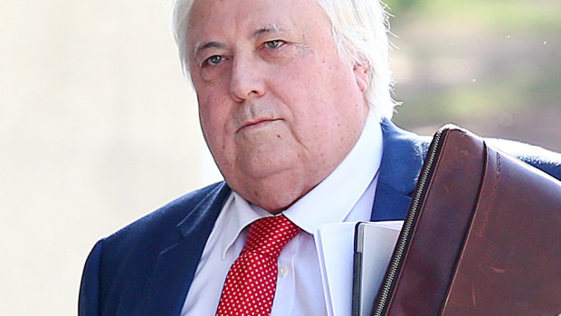 Businessman Clive Palmer at a previous appearance at District Court in Brisbane.