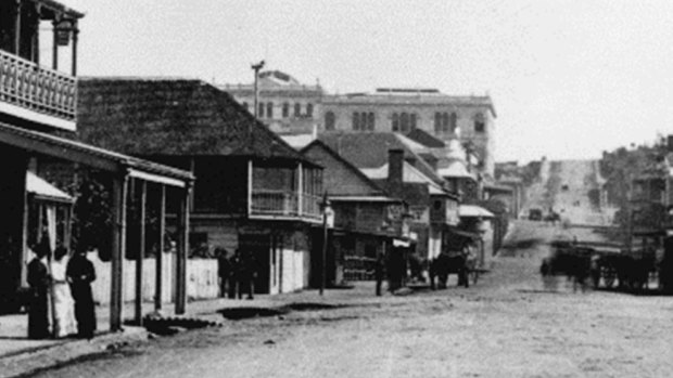 The 9 Holes section of Brisbane's Albert Street with Mary Street in the mid-background.