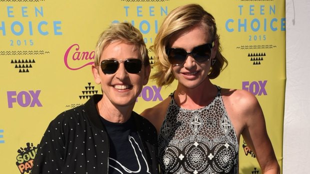 Portia de Rossi, right, pictured with her wife Ellen DeGeneres.