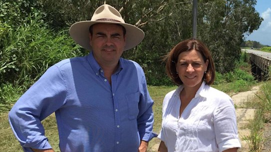 Member for Whitsundays Jason Costigan with LNP leader Deb Frecklington.