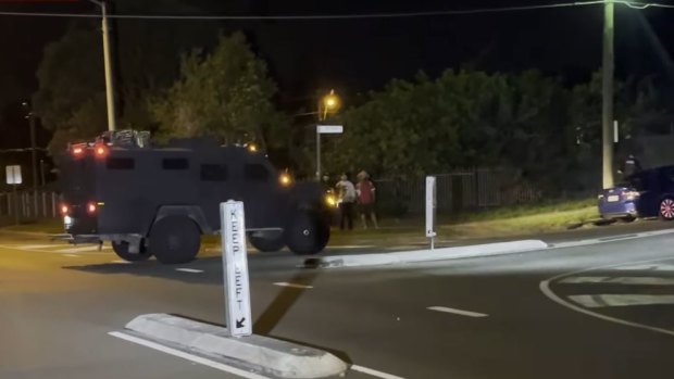 Tactical police were called to the scene of the exclusion zone in Crestmead. 