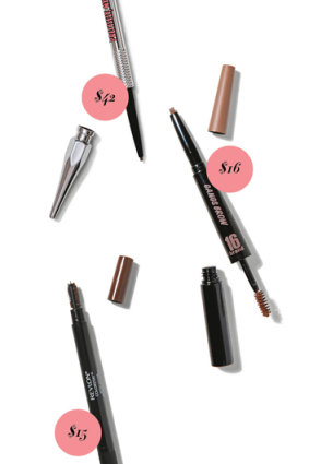 Benefit Precisely, My Brow Pencil, $42.
16 Brand Gangs Brow Maker Duo
(pencil and mascara), $16.
Revlon ColorStay Brow Mousse, $15.