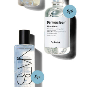 Dr. Jart+ Dermaclear Micro Water, $46. Nars Aqua-Infused Makeup Removing Water, $42.