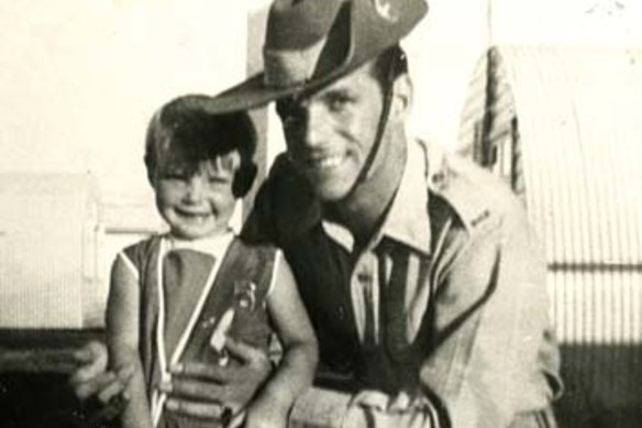 Cheryl Grimmer and her father. 