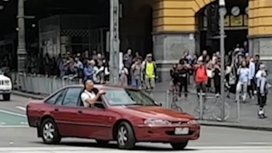 James Gargasoulas did "doughnuts" outside Flinders Street Station minutes before he murdered six people on Bourke Street.