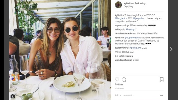 Kylie Lim, left, with Jasmine Yarbrough in Capri this week.