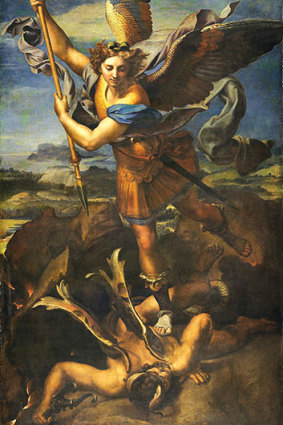 Key defender: Saint Michael offers protection against the wickedness and snares of the devil. Original artwork by Raphael.