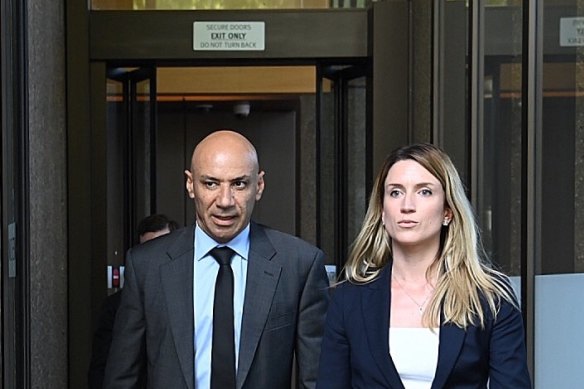 Moses Obeid (left) leaving the NSW Supreme Court. 