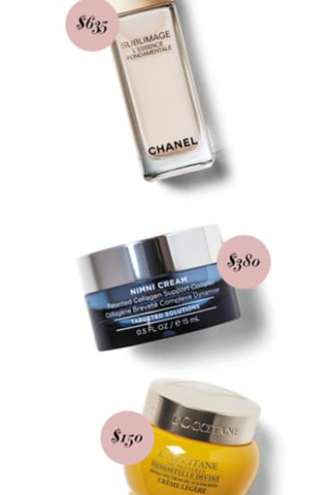 Chanel Sublimage Ultimate
Redefining Concentrate, $635.
HydroPeptide Nimni Cream, $380. L’Occitane Immortelle Divine Crème Légère, $150.