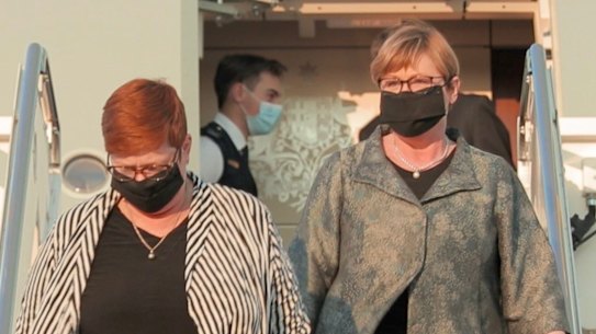 Foreign Minister Marise Payne and Defence Linda Reynolds arrive in Washington DC for the 2020 AUSMIN talks.