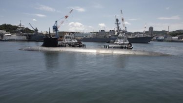 The USS Connecticut submarine in Yokosuka, Japan in July.