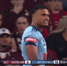Spencer Leniu made his feelings known when Queensland avoided kicking off to him.