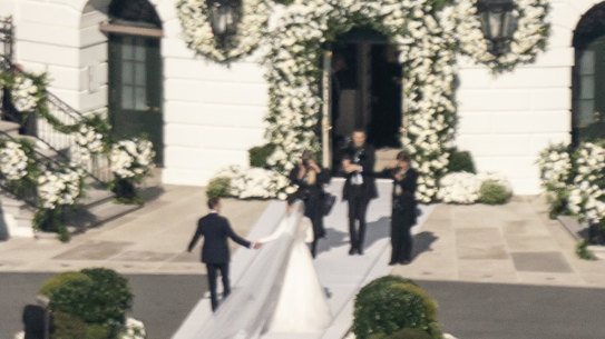 President Joe Biden’s granddaughter Naomi Biden and her fiance, Peter Neal, are married on the South Lawn of the White House in Washington on Saturday.