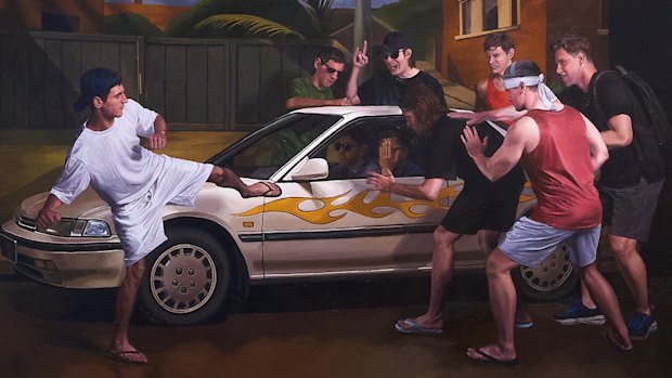 Abdul Abdullah’s Cronulla triptych at the Art Gallery of NSW as part of the Biennale of Sydney.