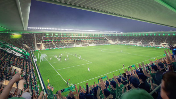 The new stadium in Victoria being built for A-League club Western United that the new stadium in Liverpool is being modelled on.