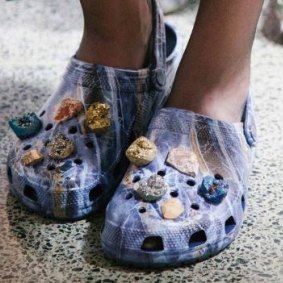 Fashion designer Christopher Kane sent his models on the runway wearing Crocs.