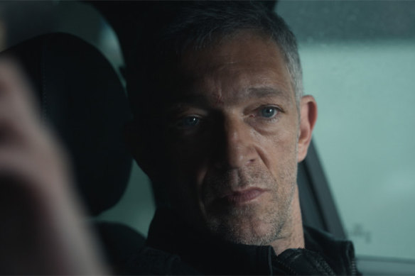 Vincent Cassel plays French military contractor Gabriel Delage in Liaison.
