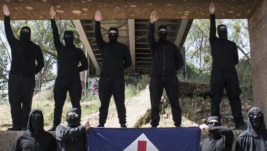 Neo-Nazis from the National Socialist Network, from their encrypted online sites.