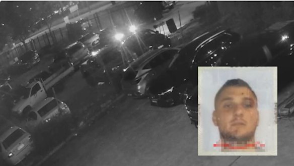 Joel Leavitt (inset) and the scene of the shooting at the bikie clubhouse.