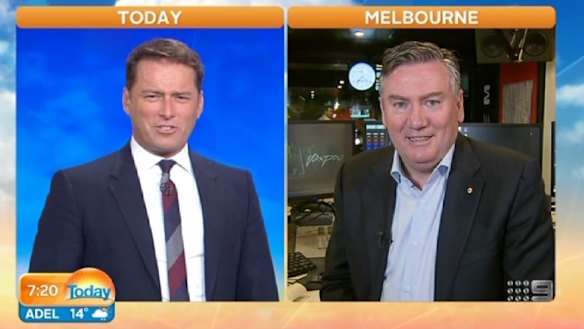 Kyle Stefanovic (left) and Eddie McGuire, pictured together on the Today, will host a new show together.