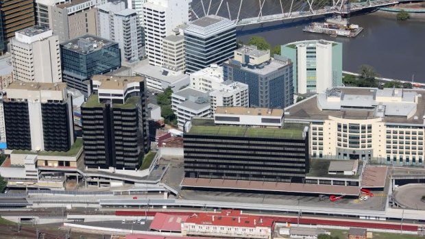 Hotel Jen (left), the Brisbane Transit Centre (centre) and the East Tower (right) will all be demolished.