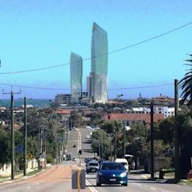 What the 'twin tower' development would have looked like. 