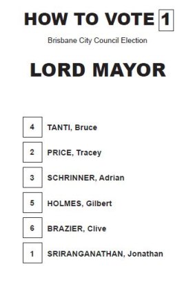 Independent Kate Richards’ official How To Vote card.