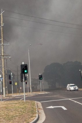 Thick smoke hovers over Seaford.