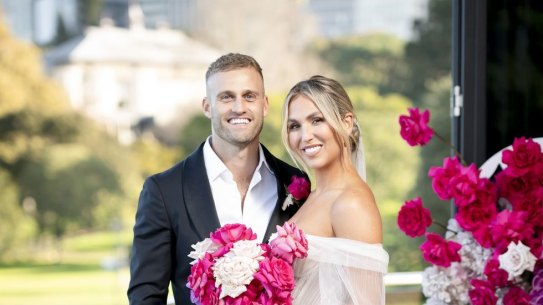 MAFS contestant Sara, pictured with “husband” Tim, has been frequently accused of “not taking the experiement seriously” and “not being here for the right reasons”.