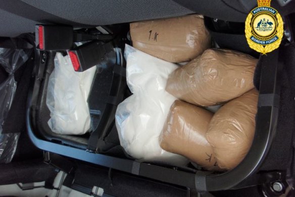 Police allegedly found massive amounts of ketamine hidden under the vans’ seats.