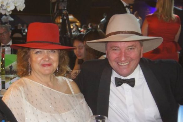 Gina Rinehart with Barnaby Joyce at the celebrations in 2017.