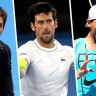 Two charts that show how much Federer, Nadal and Djokovic have dominated men's tennis