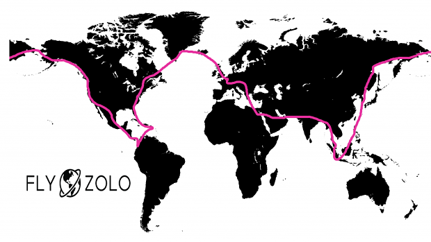 The route undertaken by British-Belgium teenager Zara Rutherford solo.