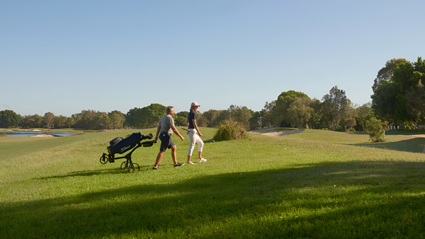 Play on the resort’s world-class golf course, designed by Greg Norman.