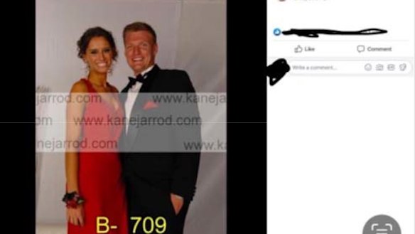 Brittany and Sam Groth in a photo posted on Facebook on May 2, 2012, which was obtained by the Herald Sun in 2024. From court briefing documents from the Herald Sun to the Federal Court.