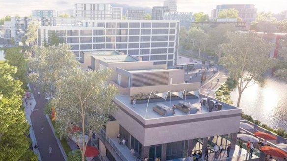 Artist's impression of the town centre of the Aerotropolis at Badgerys Creek.