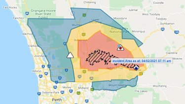 The Wooroloo fire at 7.11am Thursday.