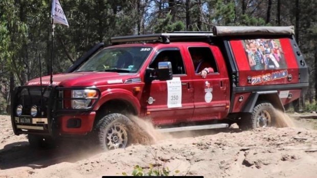 The Ford F250 in a Variety charity event before being stolen. 