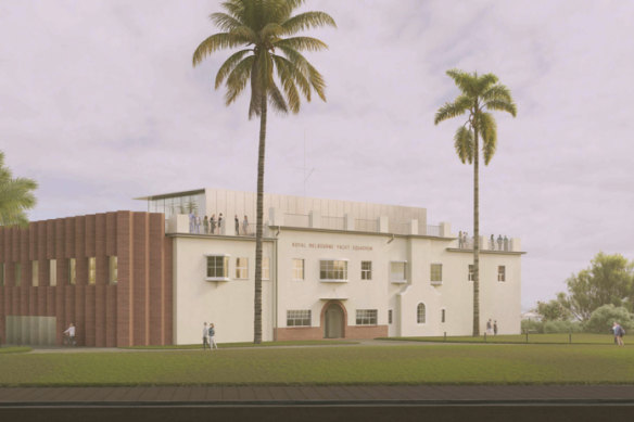 Artist’s impression of the proposed Royal Melbourne Yacht Squadron building redevelopment.