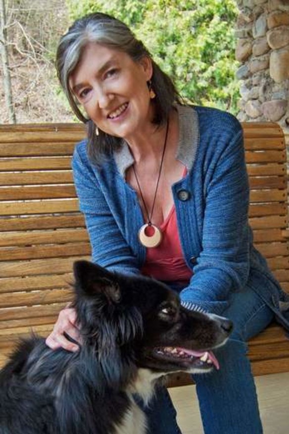 Kingsolver at her Appalachian home with her dog, Walker, in 2018.