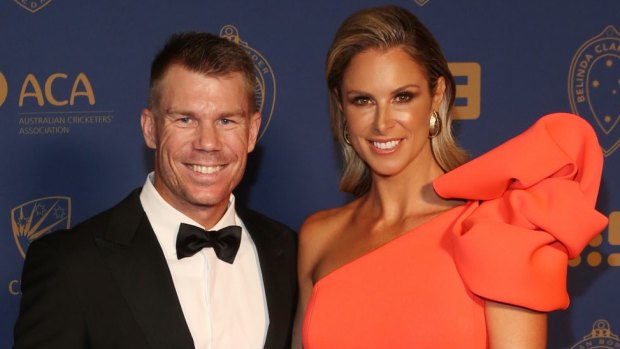 David Warner and his wife Candice Warner.