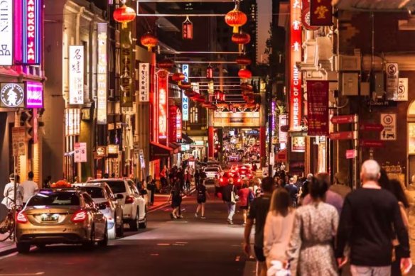 Melbourne’s often bustling Chinatown gives over too much space to cars.