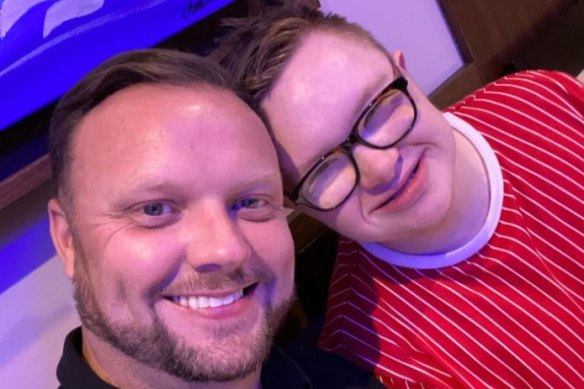 John Morris with his nephew Daniel.