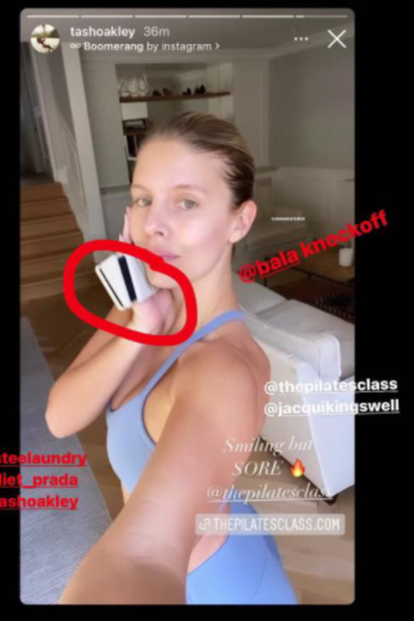 Natasha Oakley sporting Bala knoff-offs.