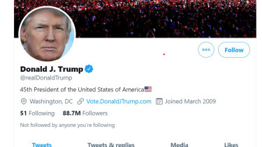Donald Trump's Twitter account has been permanently suspended. 