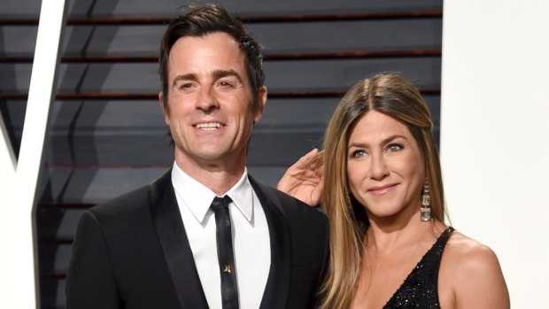 Justin Theroux and Jennifer Aniston at the Vanity Fair Oscar Party in 2017.