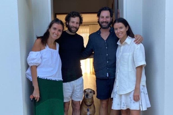 Jess (left) with her partner Elliot and Stef with her partner Ronen, who are asked if they are brothers.  